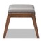 Baxton Studio Roxy Walnut Finishing and Grey Upholstered Ottoman 133-7142 - alternate 5